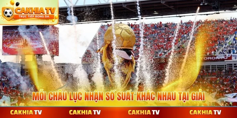 Mỗi châu lục nhận số suất khác nhau tại giải